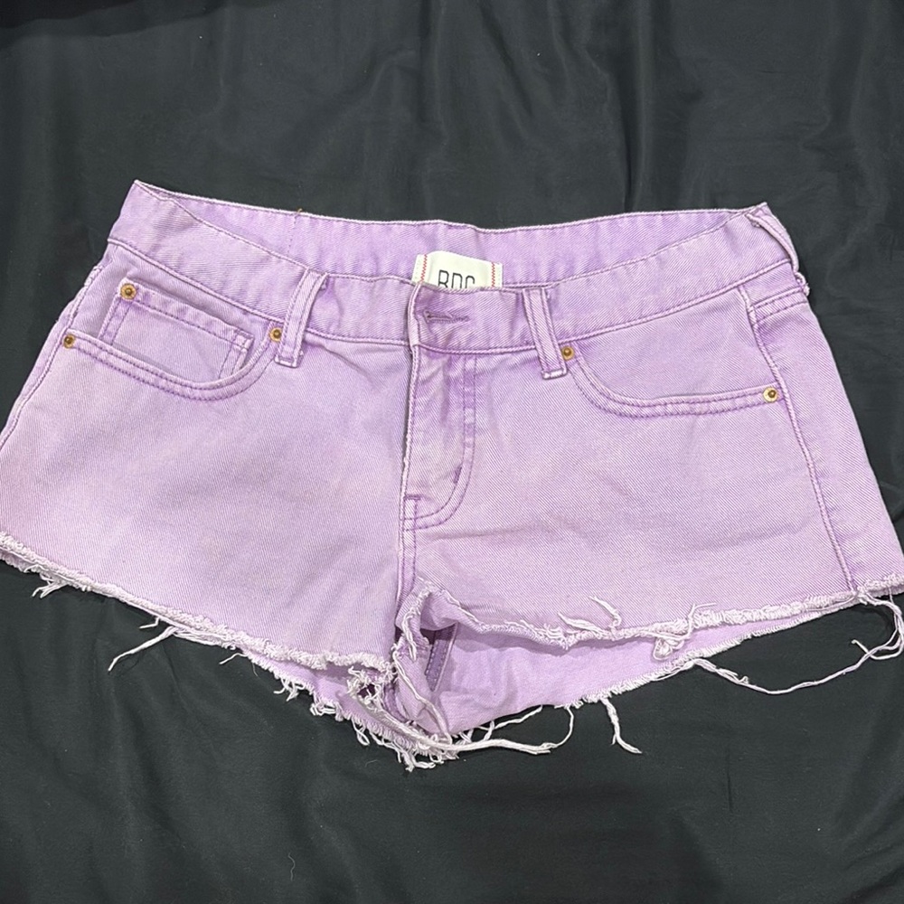 BDG Purple Distressed Jean Shorts